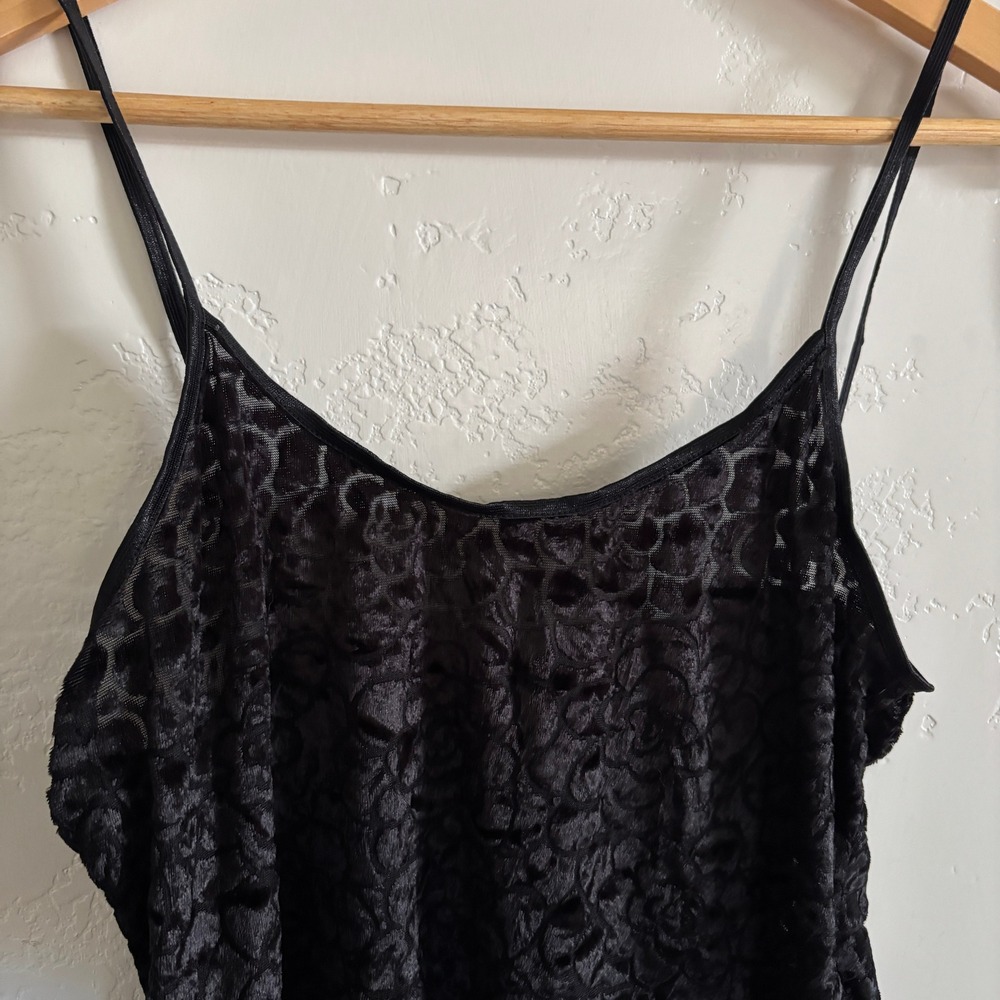 Vintage Velvet & Sheer Floral Cami Tank Top